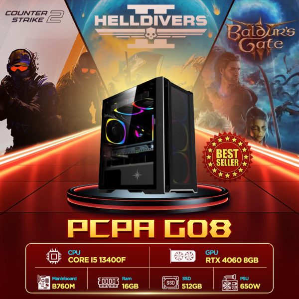 Máy tính PCPA G08 (i5 13400F/B760/16GB/512GB SSD/RTX 4060 8Gb/650W)