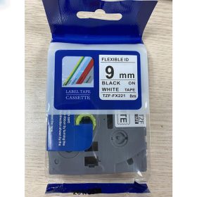 Nhãn in Brother TZF-FX221 9mm (Dùng cho máy Brother Ptouch PT)