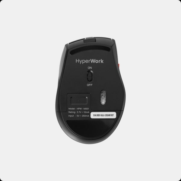Chuột không dây HyperWork Silent MS01 Đen (Bluetooth/Wireless)