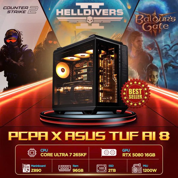 Máy tính PCPA x Asus TUF AI 8- Core Ultra 7 265KF/96GB/RTX5080