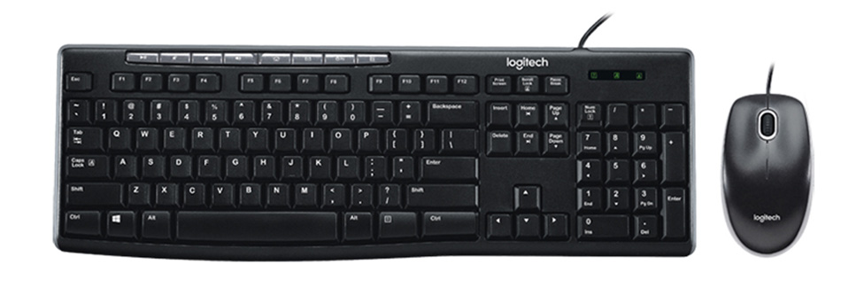 Bộ bàn phím chuột Logitech MK200 (USB, Có dây)