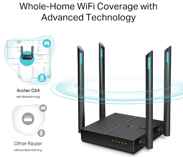 Bộ phát wifi TP-Link Archer C64 MU-MIMO AC1200Mbps