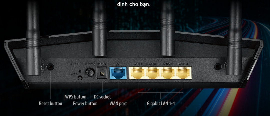 Bộ phát wifi 6 Asus RT-AX1800HP MU-MIMO (Chuẩn AX/ AX1800Mbps/ 4 Ăng-ten ngoài/ Wifi Mesh/ 35 User)