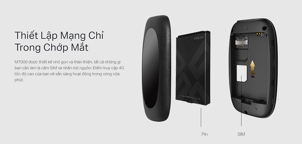 Bộ phát wifi 4G TP-Link M7000 LTE 10 User