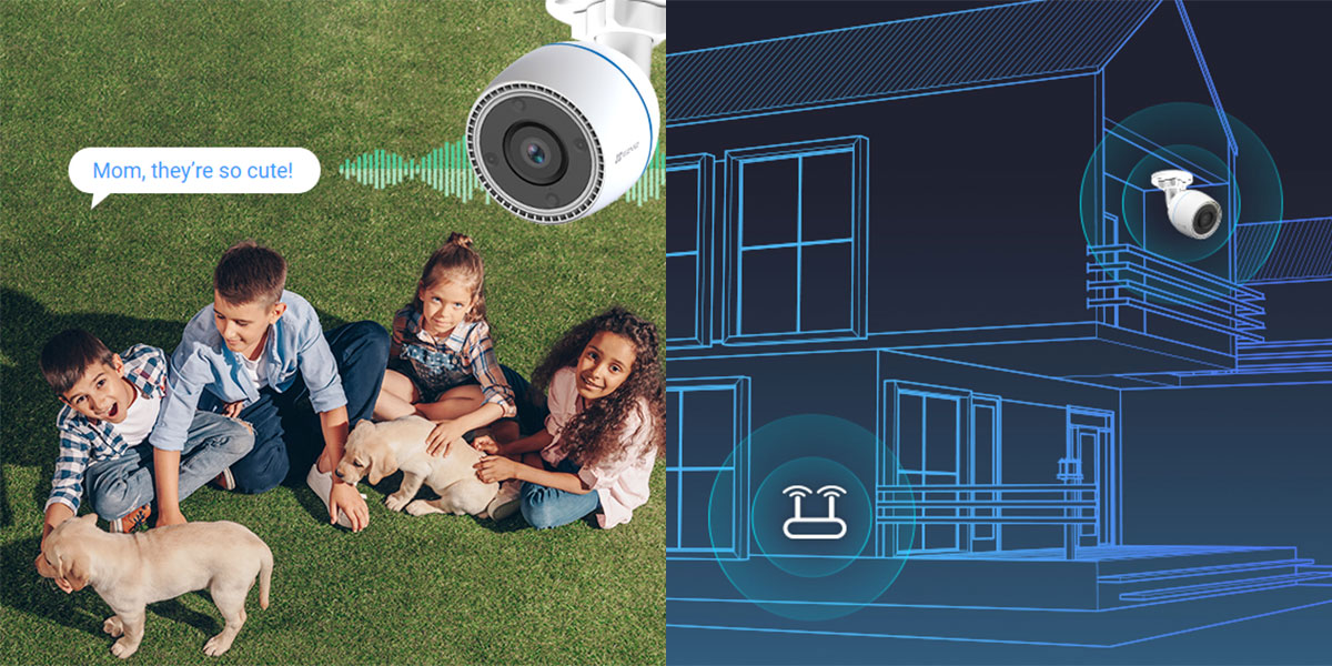 Camera ngoài trời IP wifi 2K quay quét EZVIZ CS-H3C.R100-1K3WKFL Color (3MP)