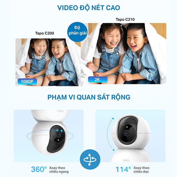 Camera IP Wifi quay 360 độ TP-Link Tapo C200 Full HD