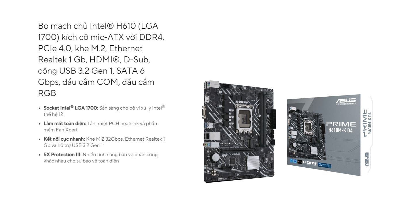 Mainboard ASUS PRIME H610M-K DDR4