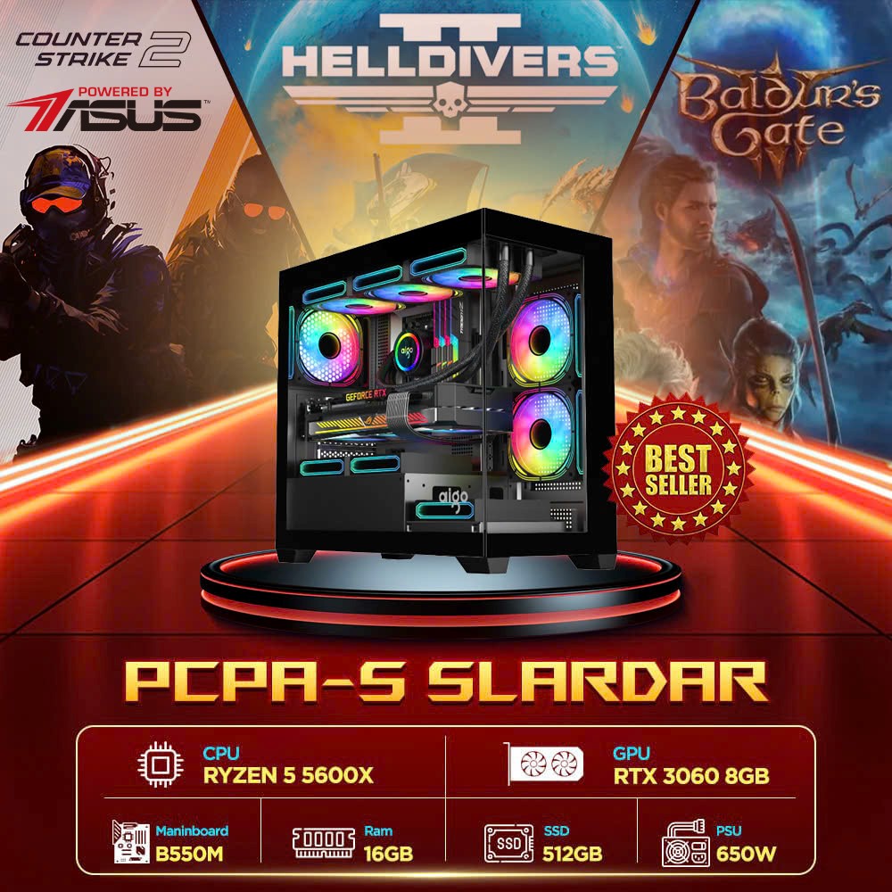 PCPA Slardar (R5 5600X/ 16GB/ 512GB SSD/ RTX 3060 8Gb/ NoOS/ 3Y)