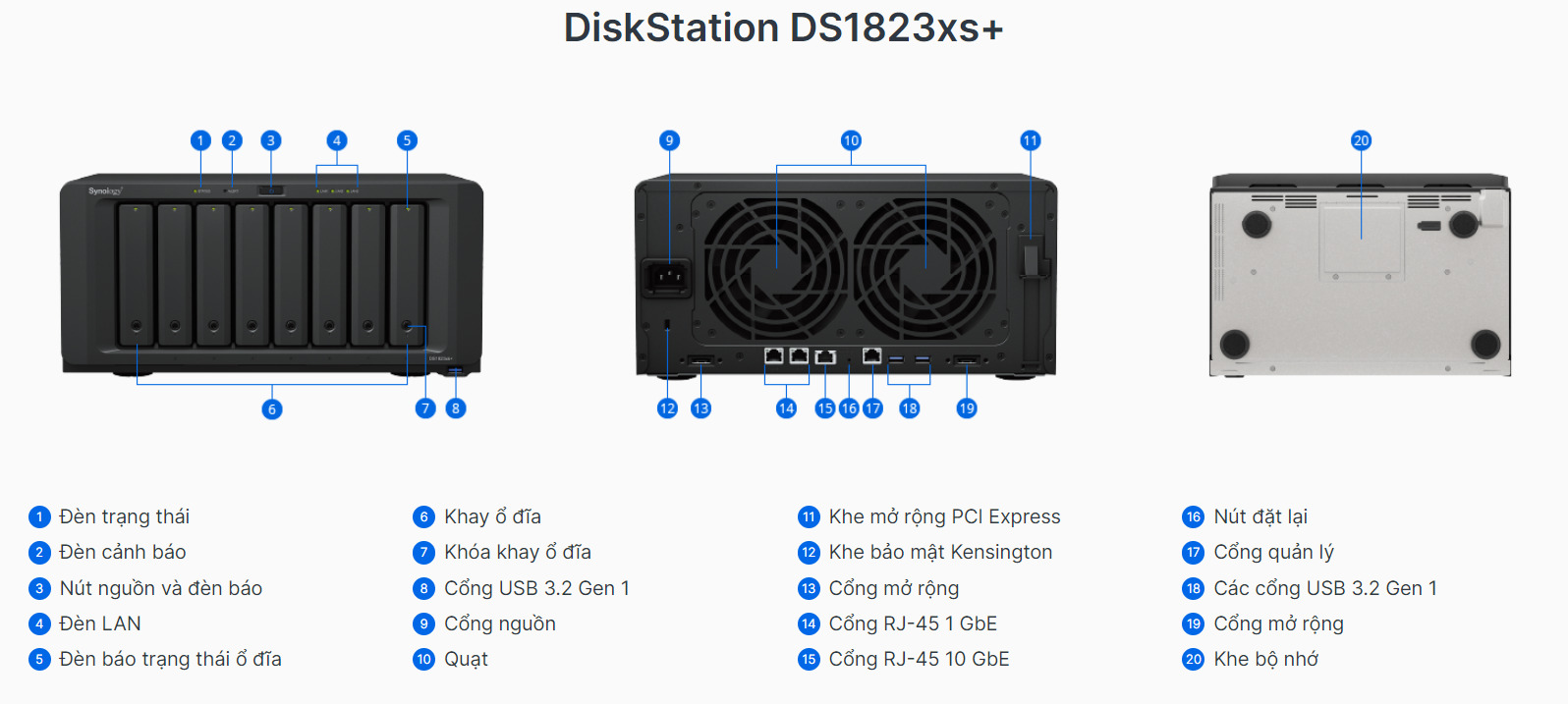 Thiết bị lưu trữ NAS Synology DS1823xs+