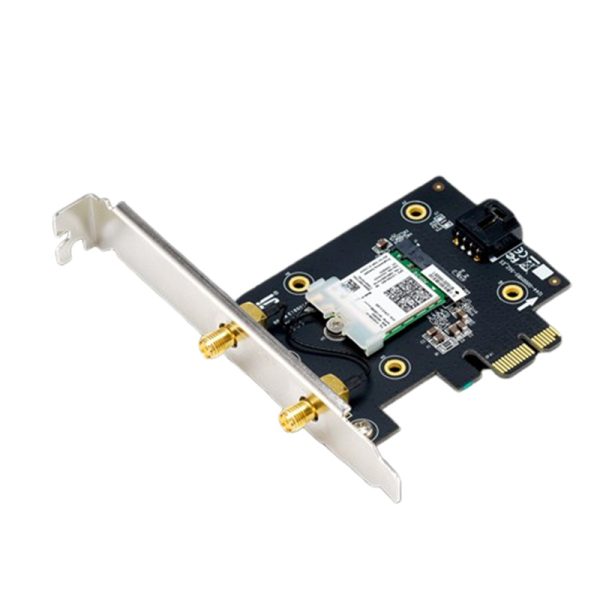 Cạc mạng không dây Asus PCI-E PCE-AX3000 Tray (Chuẩn AX/ AX3000Mbps/ 2 Ăng-ten ngoài/ Bluetooth)